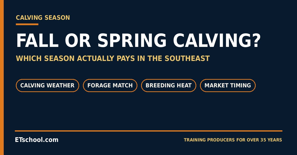 Fall or spring calving - a comparison of calving seasons for Southeastern cattle producers