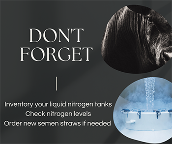 Artificial Insemination:
Semen Storage & Handling Artificial Insemination:
Semen Storage & Handling