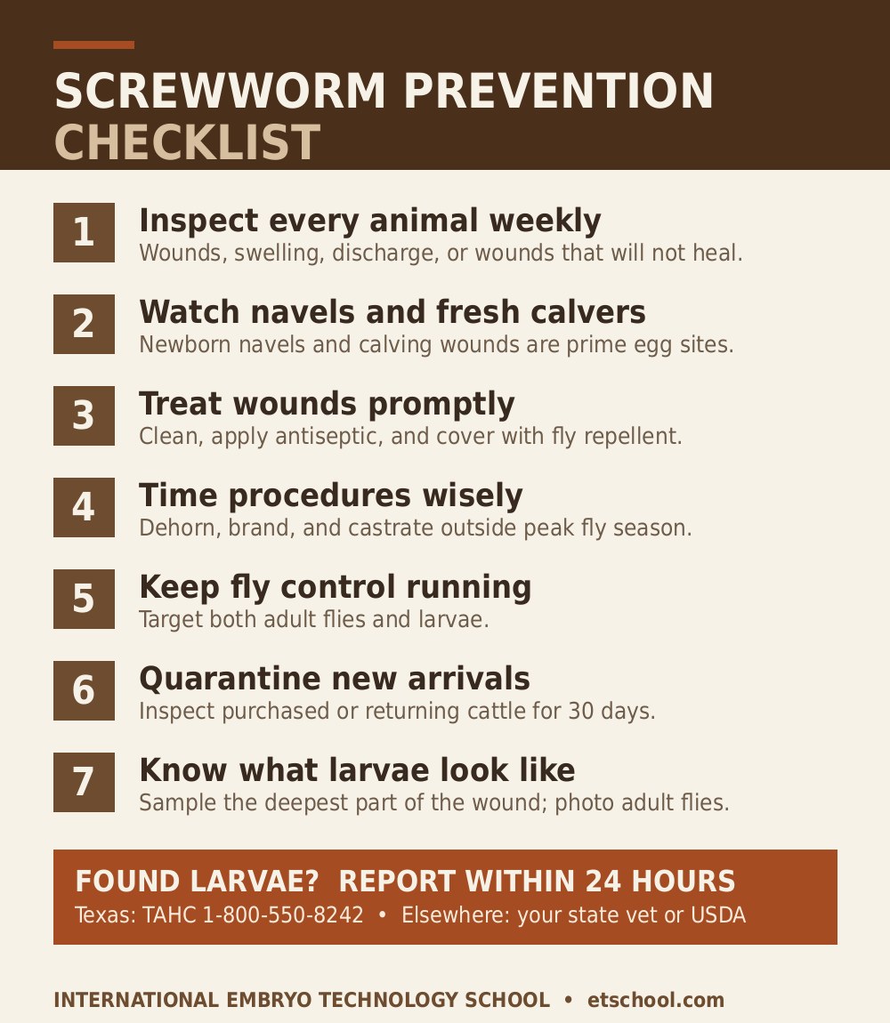 Save or print this checklist and keep it at the chute through fly season.