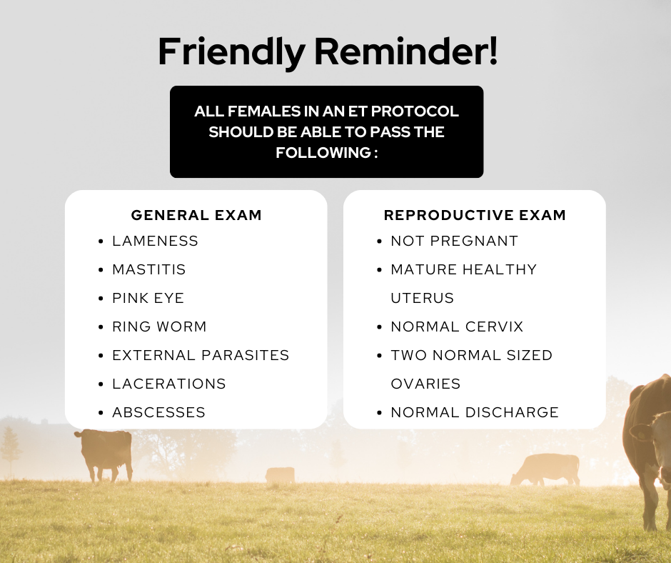 Embryo Transfer Donors and Recipients